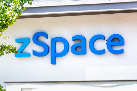 Sep 18, 2020 San Jose / CA / USA - zSpace logo at their headquarters in Silicon Valley; zSpace Inc develops technology that combines elements of virtual and augmented realityのeditorial素材