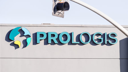 Sep 21, 2020 South San Francisco / CA / USA - Prologis logo displayed at one of their properties;...