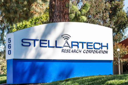 Sep 24, 2020 Milpitas / CA / USA - Stellartech logo at their headquarters in Silicon Valley; Stellartech Research Corporation develops electronic devicesのeditorial素材