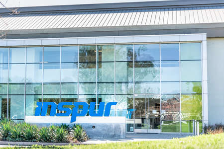 Sep 24, 2020 Milpitas / CA / USA - Inspur headquarters in Silicon Valley; Inspur Group provides data center and cloud computing solutions worldwideのeditorial素材