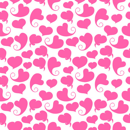 Seamless pattern. Pink hearts on a white backgroundのイラスト素材