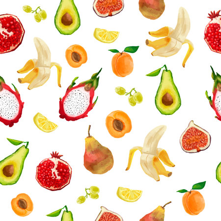 Seamless pattern in watercolor style. Design template. Vector