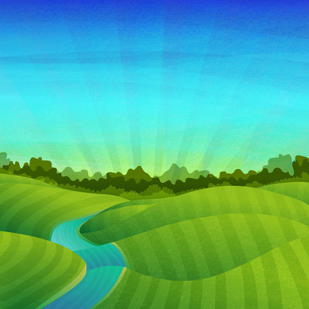 Template Banner Design Posters Landscape With Fields Meadows