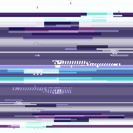 Abstract purple wallpaper in the style of a glitch pixel. Purple geometric pattern noise. Grunge, modern background with dead pixel and bug, glitch and error signal. Vectorのイラスト素材