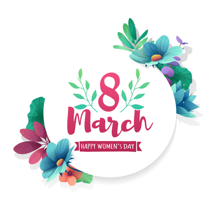 Round Banner With The Logo For The International Womens Day Flyer