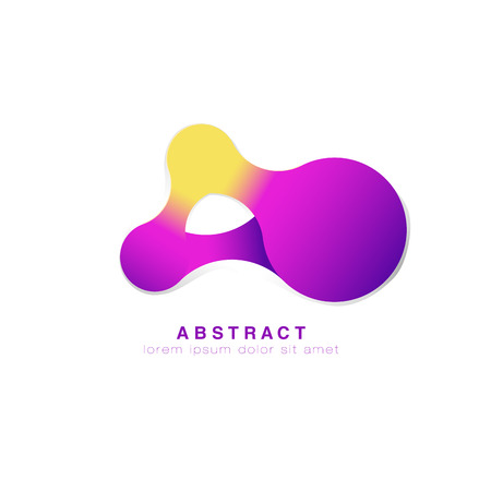 Three points are connected. Abstract logo. Purple logo infinite. Vector.のイラスト素材