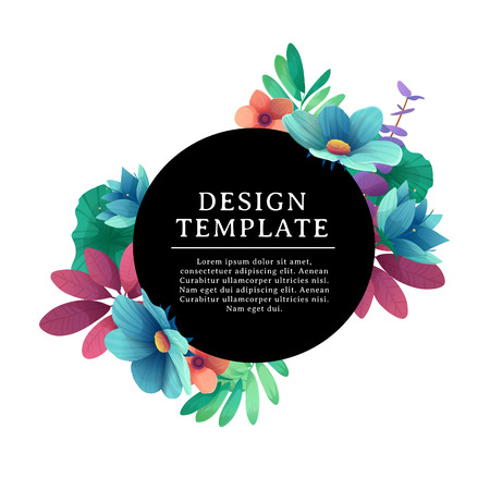 Black round banner with the place for text.のイラスト素材