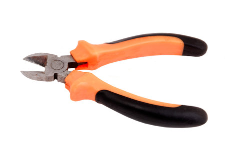 Nipper with black and orange handle, isolated on white background 