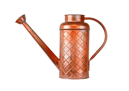 Vintage watering pot, isolated on white backgroundの写真素材