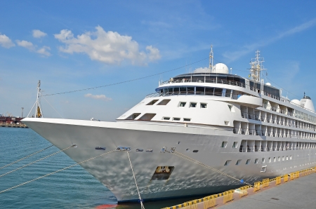 Cruise tourist ship in Black sea, Odessa, Ukraineのeditorial素材