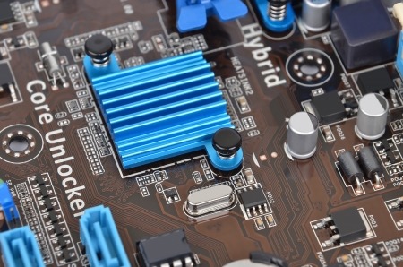 Printed computer motherboard, close upの写真素材