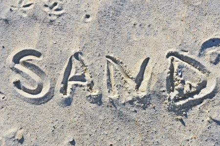 Word sand, written on sandの写真素材