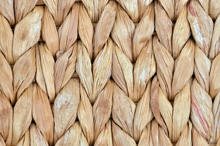 Twisted straw background from aquatic hyacinth, close up
