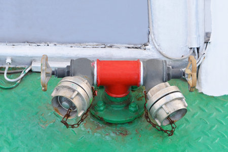 Fireplug equipment and valve on passenger ship deck