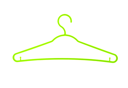 Plastic clothes hanger, isolated on white backgroundの写真素材