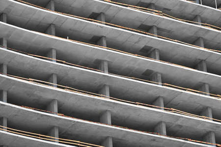 Building construction site work from concrete and brickの写真素材