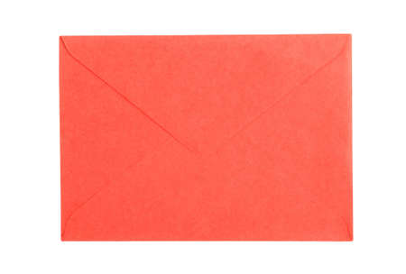 Retro handmade envelope, isolated on white backgroundの写真素材