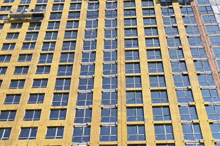 Building construction site work from concrete and brickの写真素材