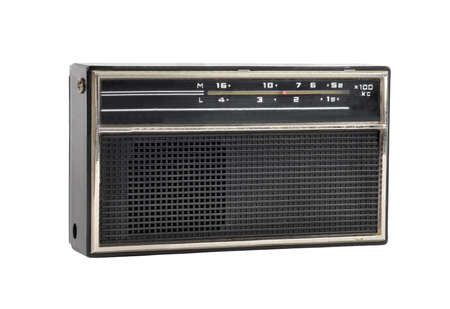 Soviet retro radio, isolated on white backgroundの写真素材