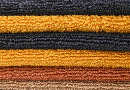 Close up of fluffy terry bath towel as background
