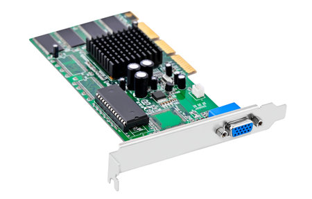 PC video card for computer, isolated on white background