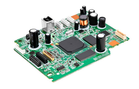 Mainboard of inkjet printer, isolated on white background