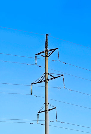 High voltage transmission steel reinforced concrete power pole