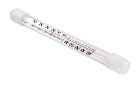 Outdoor thermometer for window, isolated on white background