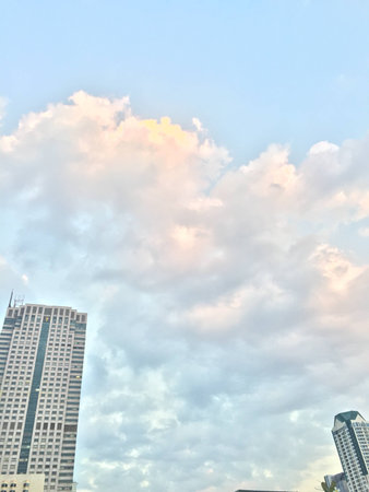A cloud in sky and building Thailandの素材