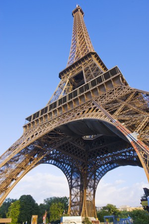 Paris - Eiffel Tower on a blue skyの写真素材