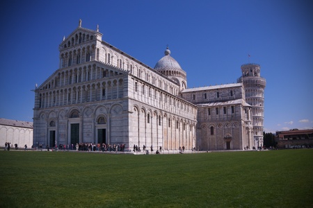 Pisa Leaning Tower and Cathedral in the Square of Miracles (Piazza dei miracoli).のeditorial素材