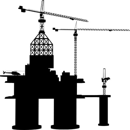 detailed  oil rigのイラスト素材