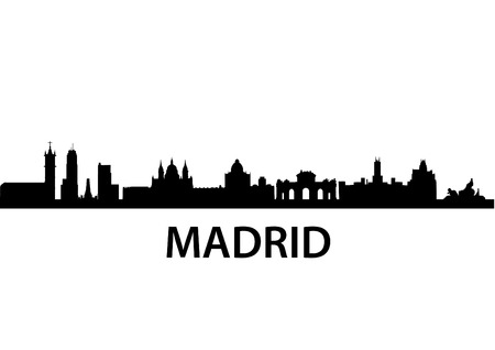 detailed vector skyline of Madridのイラスト素材