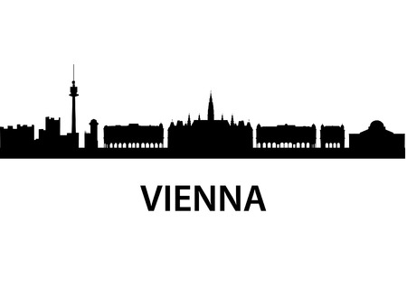 detailed vector skyline of Viennaのイラスト素材