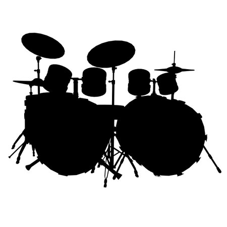 detailed vector illustration of a  drum setのイラスト素材