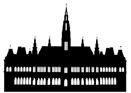 detailed illustration of the Vienna City Hallのイラスト素材