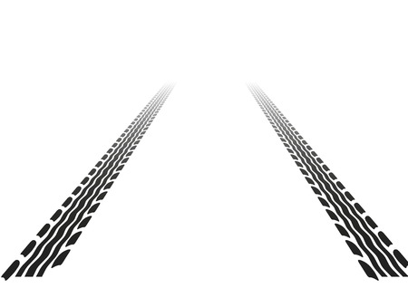 tire tracks with perspectiveのイラスト素材