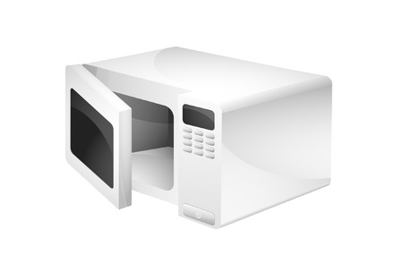 detailed illustration of a white microwaveのイラスト素材