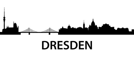 detailed silhouette of Dresden, Germanyのイラスト素材