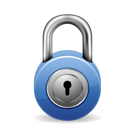 illustration of a blue lock with keyholeのイラスト素材