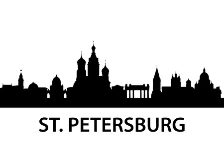 detailed illustration of St. Petersburg, Russiaのイラスト素材