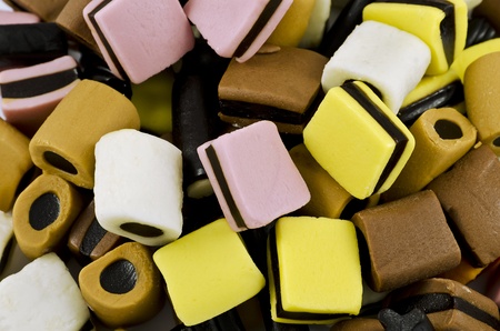 closeup of licorice allsorts sweetsのeditorial素材