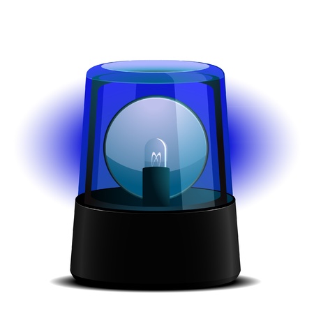 detailed illustration of a blue flashing light, symbol for alert and emergencyのイラスト素材