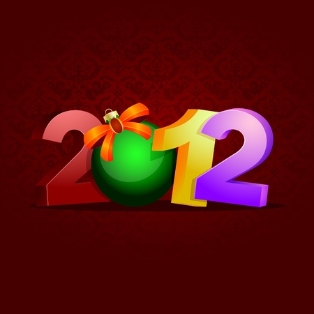 detailed illustration of a new year background, showing the year 2012, eps 8 vectorのイラスト素材