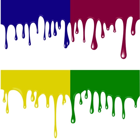 illustration of paint dripping isolated on white backgroundのイラスト素材