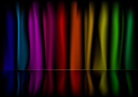 illustration of a multicolored curtain background with reflectionのイラスト素材