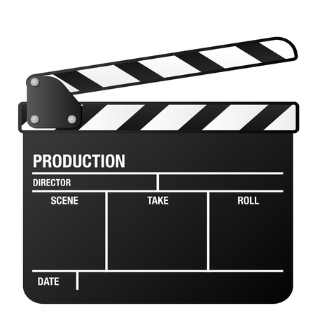illustration of a clapper board, symbol for film and videoのイラスト素材