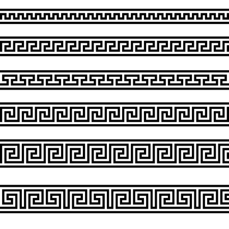 illustration of different greek ornament patternsのイラスト素材