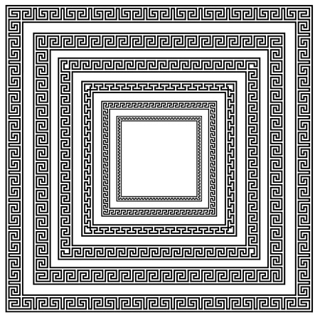 illustration of different greek ornament patternsのイラスト素材