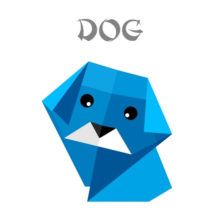 illustration of an origami dogのイラスト素材
